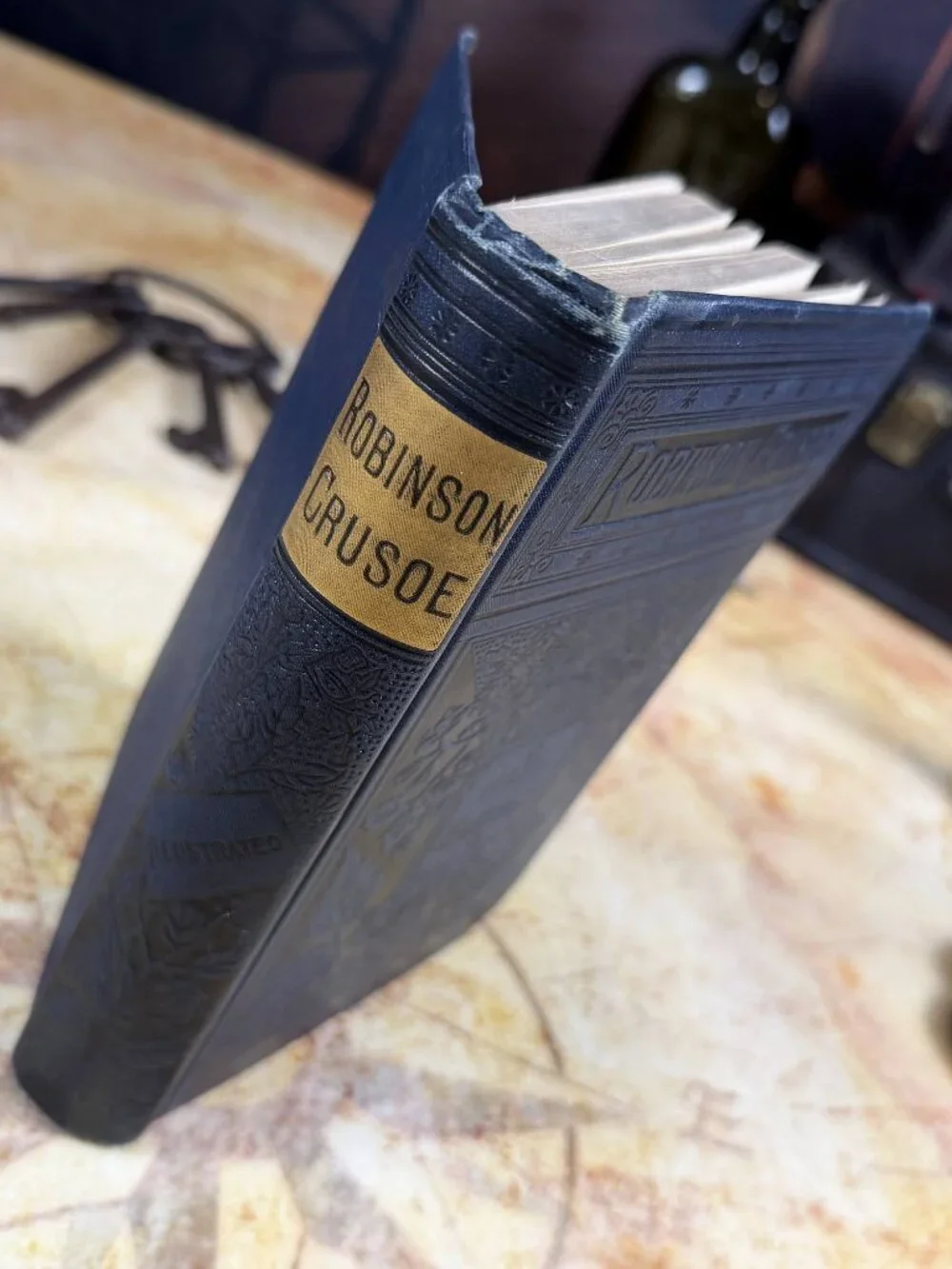 Antique Robinson Crusoe Alta Edition Hardcover Book | Victorian c. 1881-1895
